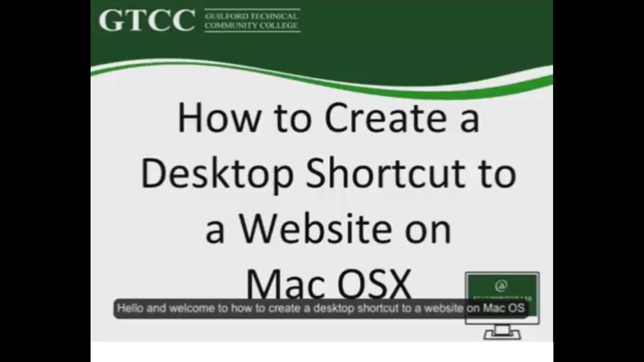 How to create s shortcut for website with osx download